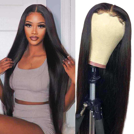 4x4 Lace Closure Wig Glueless Straight with Baby Hair For Women