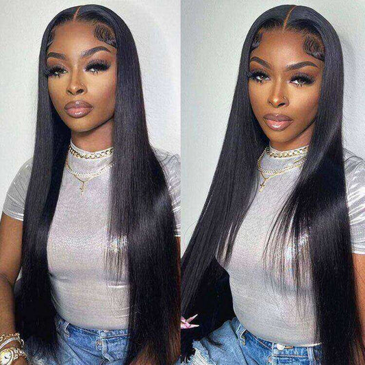 5x5 Lace Closure Straight Wigs For Black Women