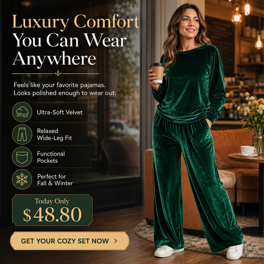 Luxe Velvet Feel, Effortless Matching Style | Women's 2-Piece Set