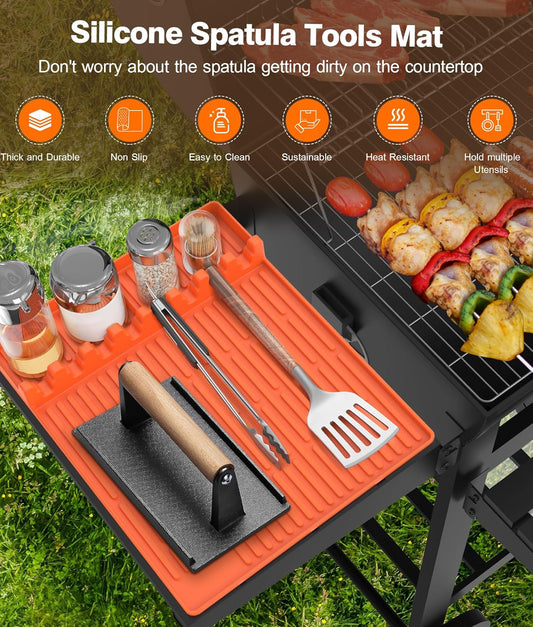Summer Sale Silicone Grill Tools Mat with Drip Pad