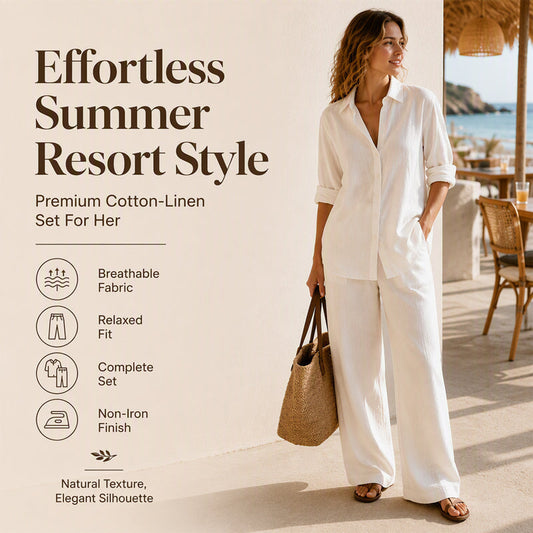 Casual Shirt & Wide-Leg Pants Set – Effortless Coordination & All-Day Comfort for Every Look