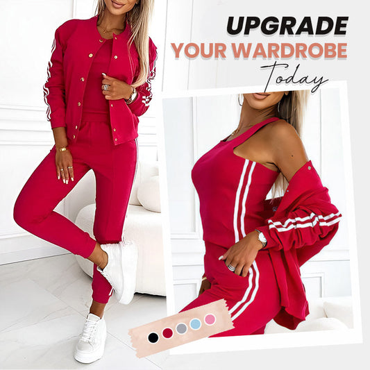 Effortless Versatility | Women's Jacket, Tank Top & Pants 3-Piece Set