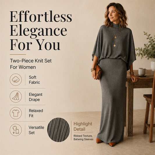 One Set, More Ways to Wear | Women's Batwing Top & Maxi Skirt 2-Piece Set