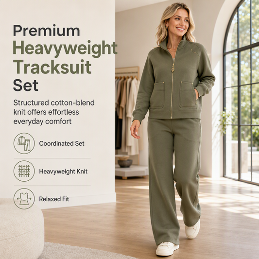 Premium Comfort | Women's Heavyweight Zip-Up Tracksuit Set